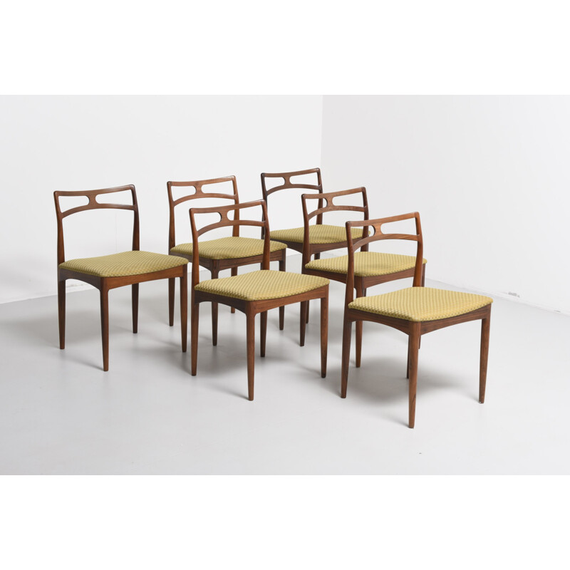 Set of 6 vintage chairs in rosewood by Johannes Andersen for Christian Linneberg - 1960s 