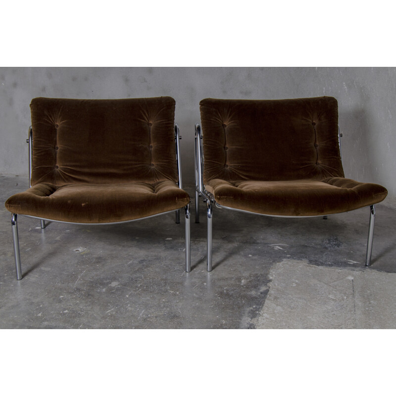 Pair of SZ077 Nagoya Lounge Chairs by Martin Visser for 't Spectrum - 1960s