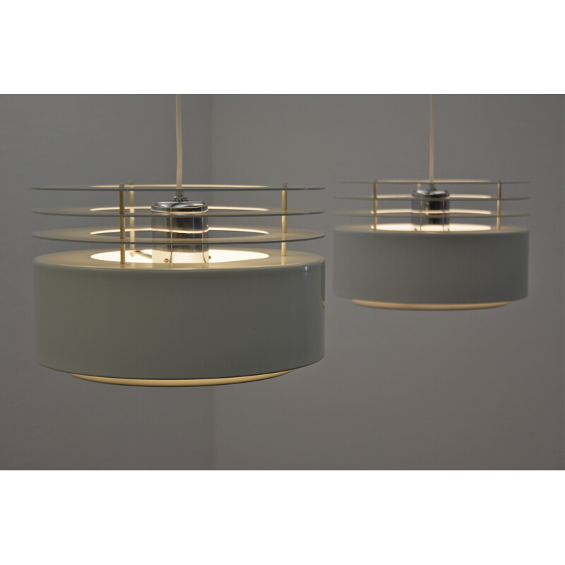 Pair of Danish "Hydra 2" hanging lamps by Jo Hammerborg for Fog and Morup - 1960s