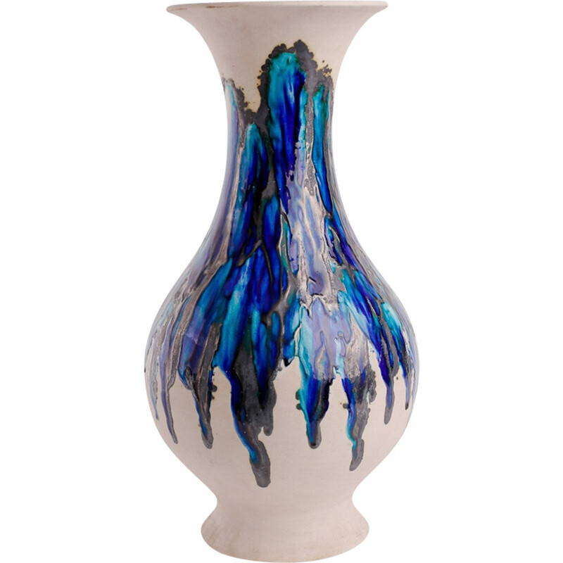 Grand vase en céramique vintage par Eva Bod - 1970