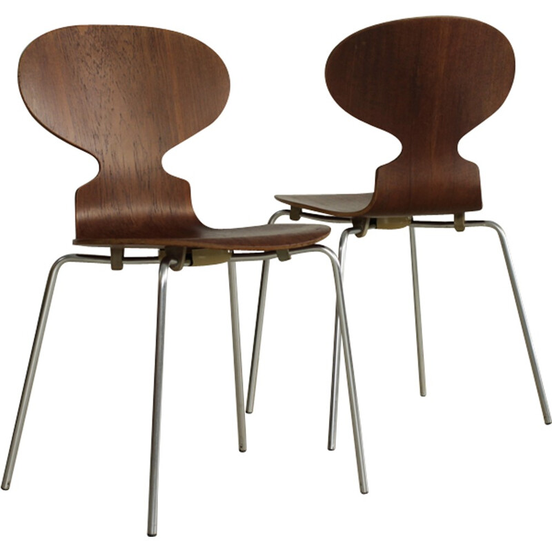 Paire de chaises 3101 vintage d'Arne Jacobsen pour Fritz Hansen - 1970