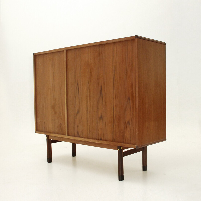 Buffet italien vintage avec boutons en bois et en laiton - 1960