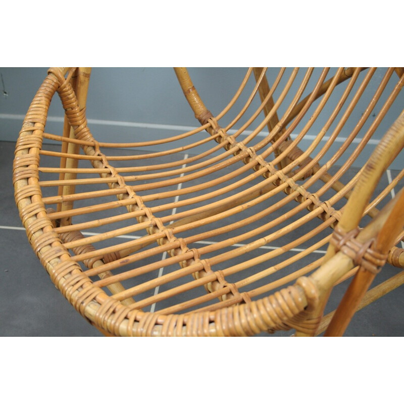 Vintage Rattan Armchair - 1960s