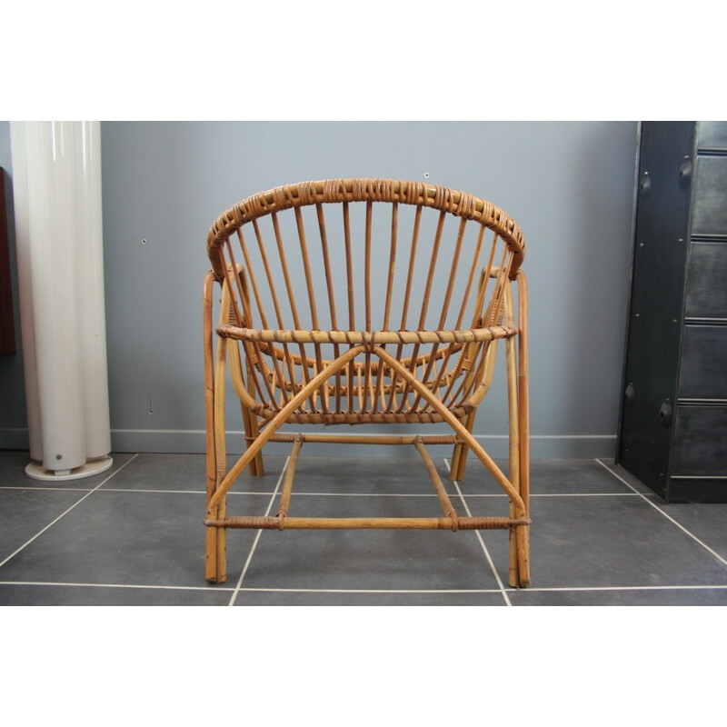 Vintage Rattan Armchair - 1960s