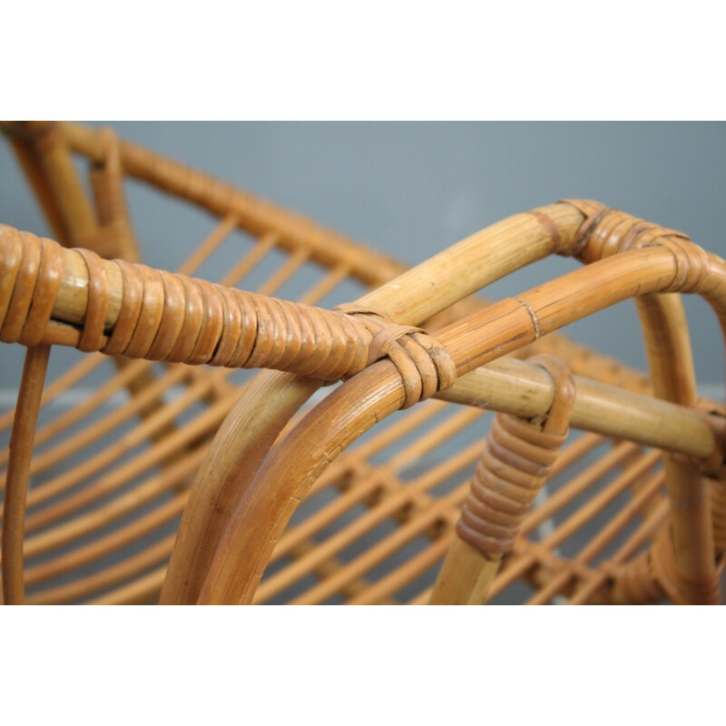 Vintage Rattan Armchair - 1960s