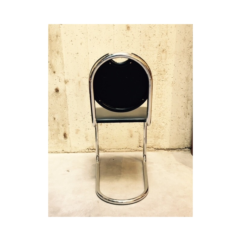 Suite de 4 chaises chrome et cuir, Bauhaus de Sven Markelius - 1940
