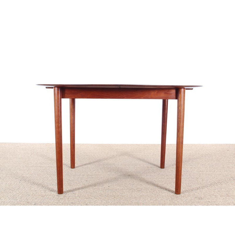 Vintage Scandinavian dining table in solid teak by Peter Hvidt and Orla Mølgaard Nielsen for Soborg Mobelfabrik, 1950