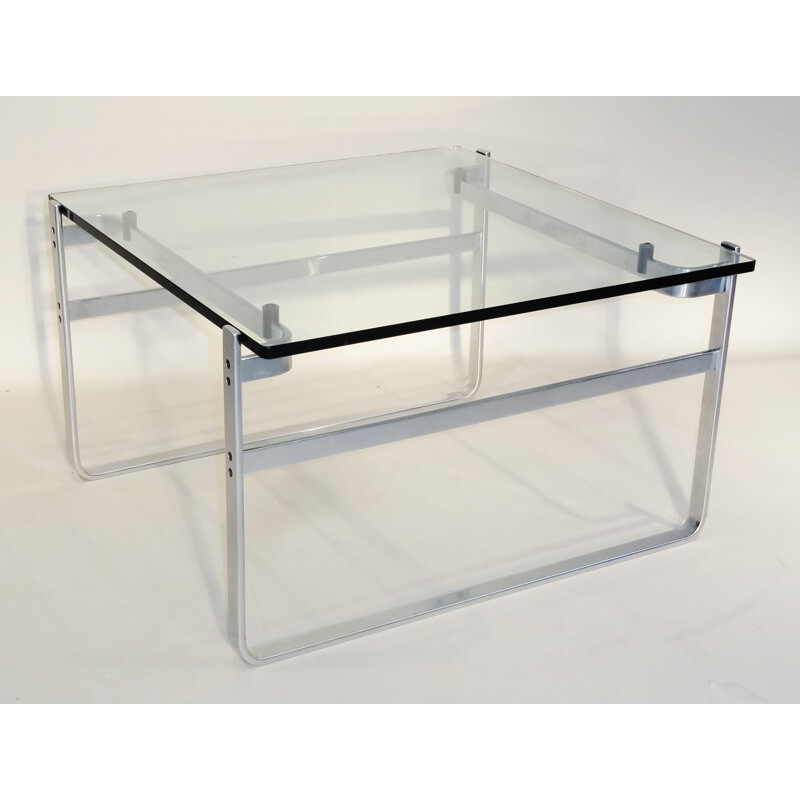 Coffee table in glass, Preben FABRICIUS and Jorgen KASTHOLM - 1970s