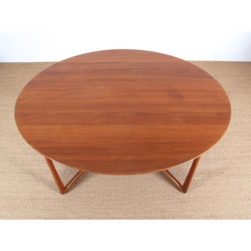 Mesa escandinava vintage de teca maciza de Peter Hvidt y Orla Mølgaard Nielsen, 1960