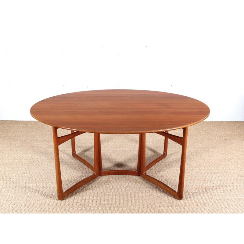 Tavolo scandinavo vintage in teak massiccio di Peter Hvidt e Orla Mølgaard Nielsen, 1960