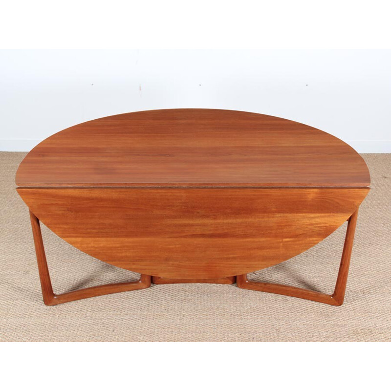 Tavolo scandinavo vintage in teak massiccio di Peter Hvidt e Orla Mølgaard Nielsen, 1960