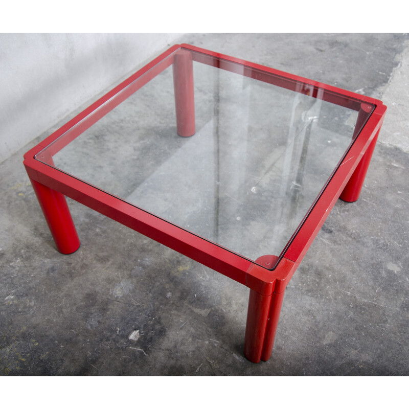 Table basse rouge vintage par Kho Liang le pour Artifort, 1970