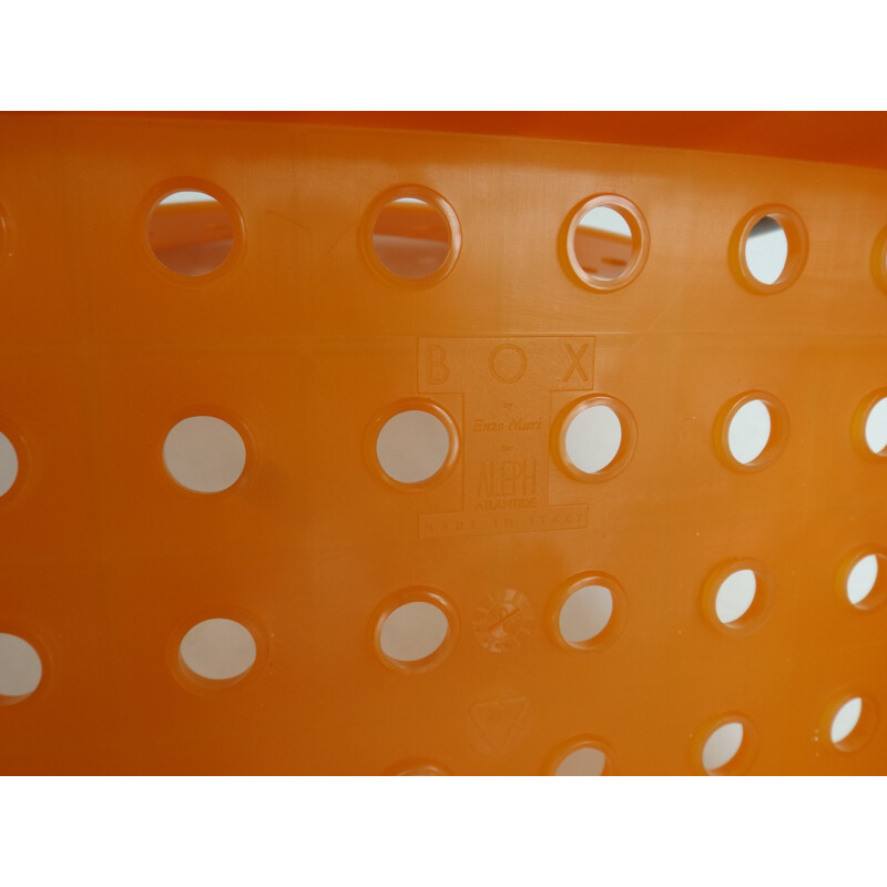 Chaise "Box" vintage en plastique orange d'Enzo Mari pour Aleph - 1980