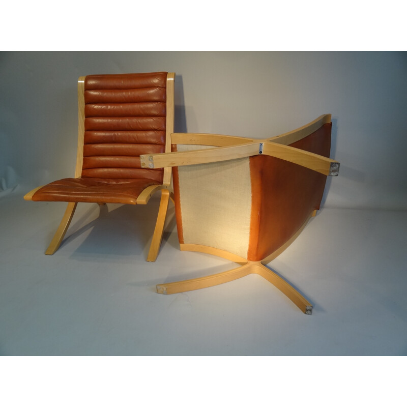 Paire de fauteuils "AX Chairs" en cuir, Peter HVIDT et Orla MILGAARD-NIELSEN - années 60