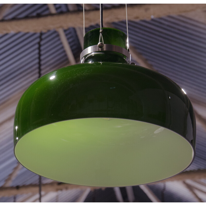 Suspension vintage en verre vert par Holmegaard, Danemark 1960