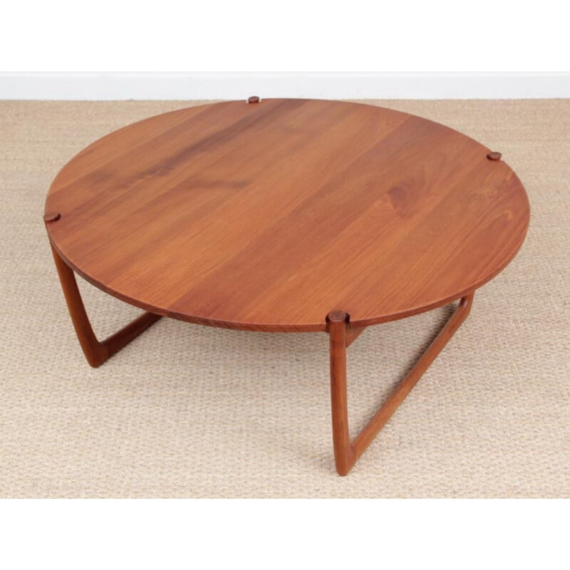 Vintage Scandinavian coffee Table in teak by Peter Hvidt & Orla Molgaard Nielsen - 1960s