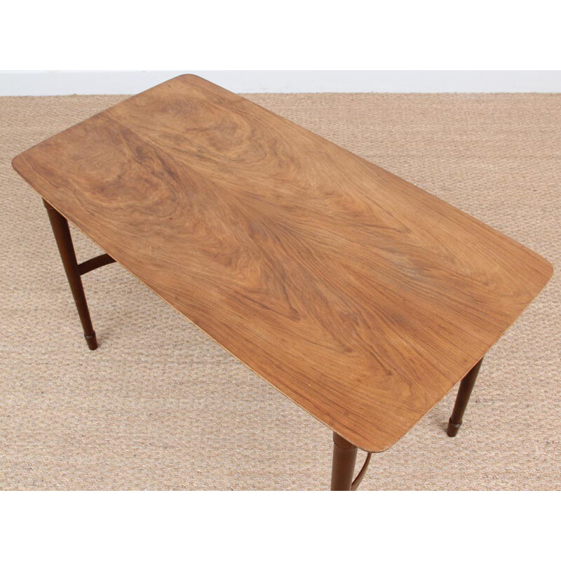 Scandinavian walnut coffee table - 1950s