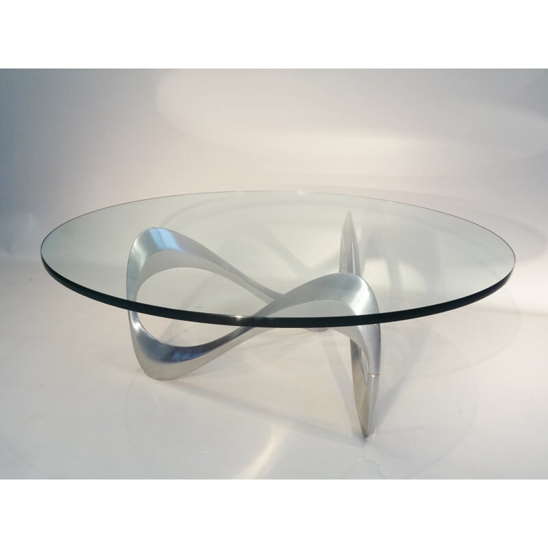 Coffee table "snake" in glass, Knut HESTERBERG - 1970s