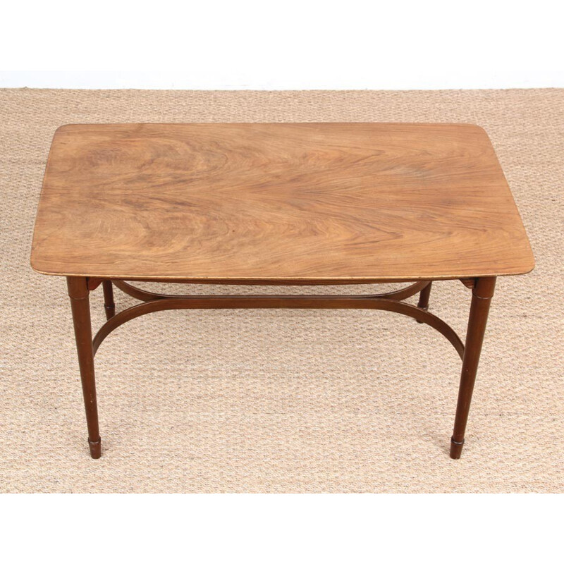 Scandinavian walnut coffee table - 1950s
