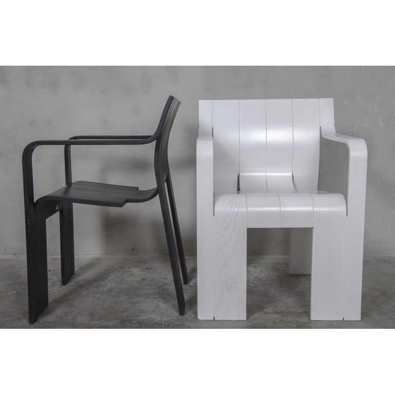 Ein Paar von 2 Sesseln in Schwarz und Weiß von Gijs Bakker für Castelijn - 1974