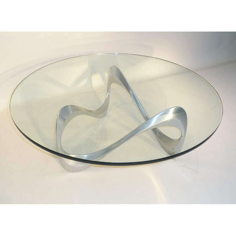 Coffee table "snake" in glass, Knut HESTERBERG - 1970s