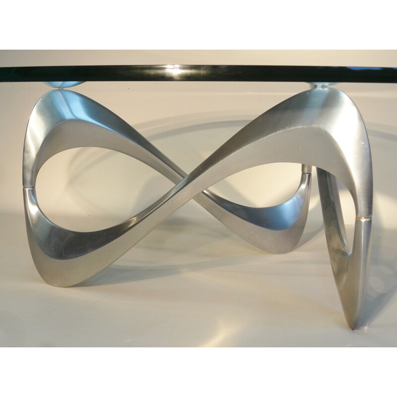 Coffee table "snake" in glass, Knut HESTERBERG - 1970s