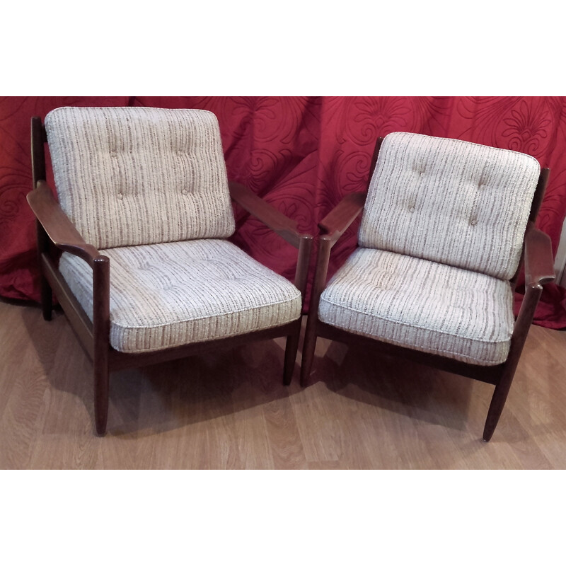 Pair of 2 vintage armchairs - 1960s