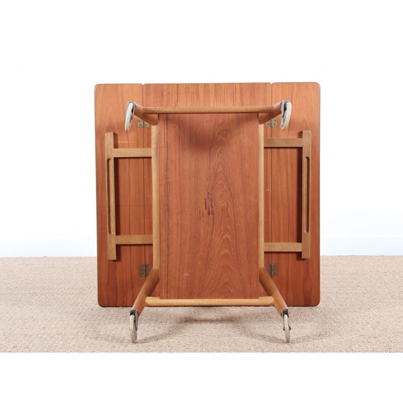 Vintage side table on wheels by Hans Wegner for Andreas Tuck - 1950s