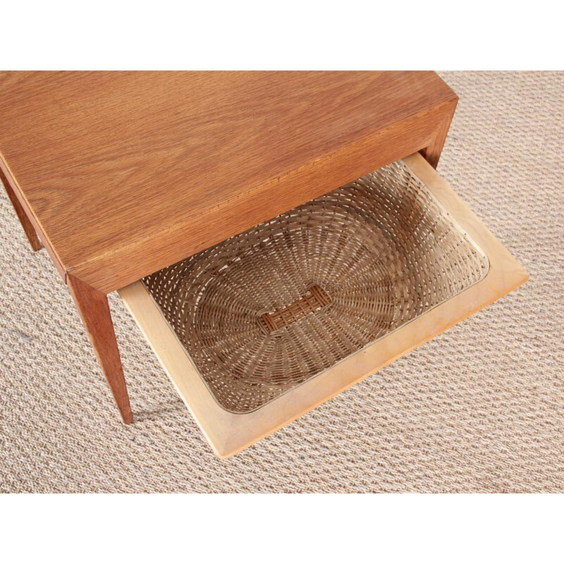 Vintage Scandinavian oak sewing box by Severin Hansen - 1960s