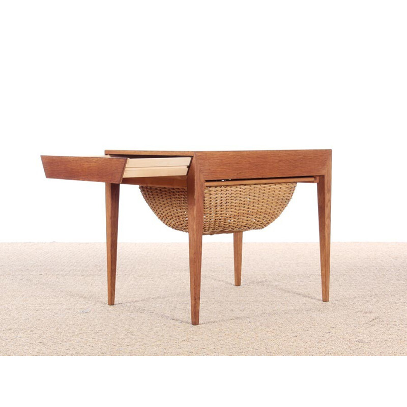 Vintage Scandinavian oak sewing box by Severin Hansen - 1960s