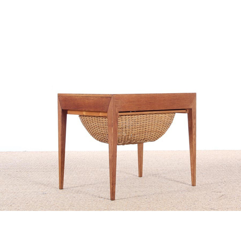 Vintage Scandinavian oak sewing box by Severin Hansen - 1960s