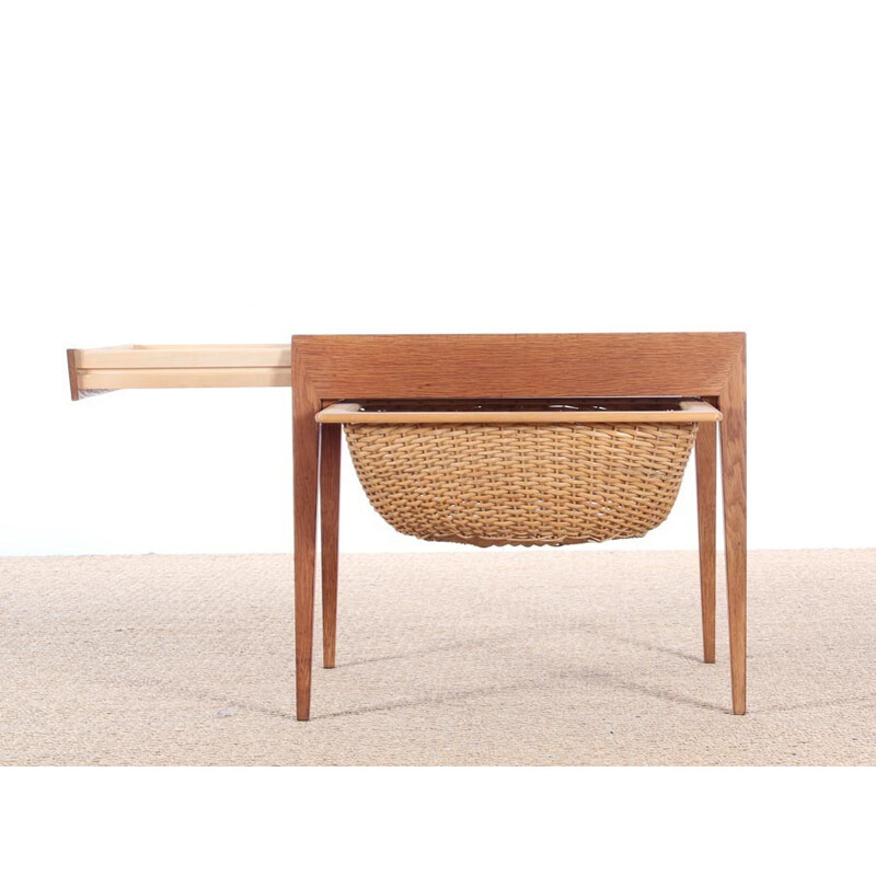 Vintage Scandinavian oak sewing box by Severin Hansen - 1960s