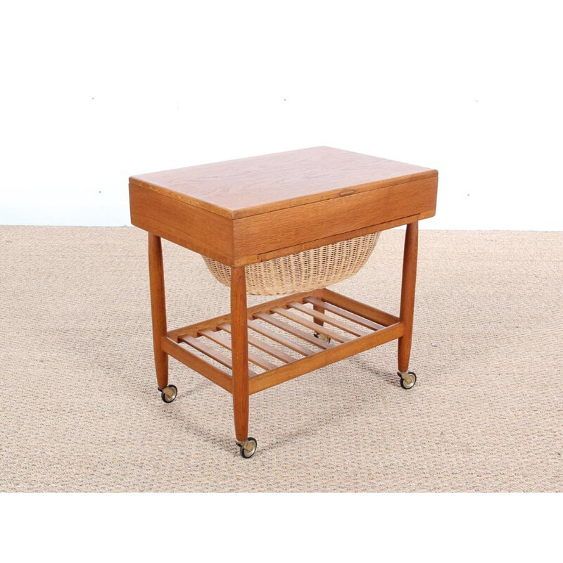 Scandinavian sewing box in oakwood by Ejvind A. Johansson for FDB - 1960s