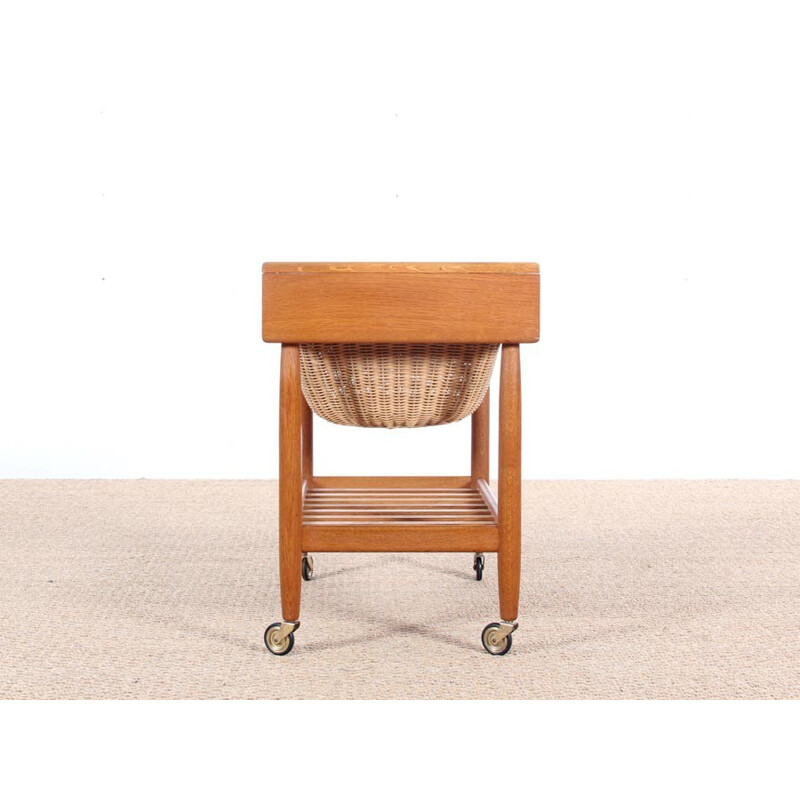 Scandinavian sewing box in oakwood by Ejvind A. Johansson for FDB - 1960s