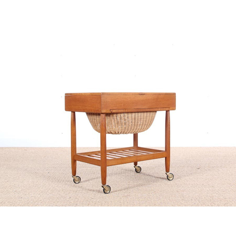 Scandinavian sewing box in oakwood by Ejvind A. Johansson for FDB - 1960s