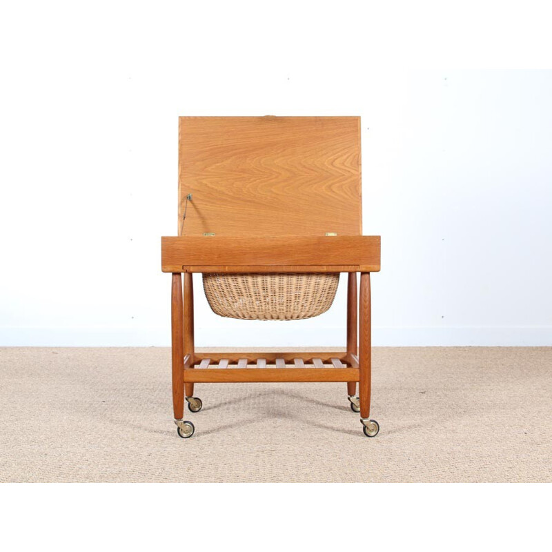 Scandinavian sewing box in oakwood by Ejvind A. Johansson for FDB - 1960s