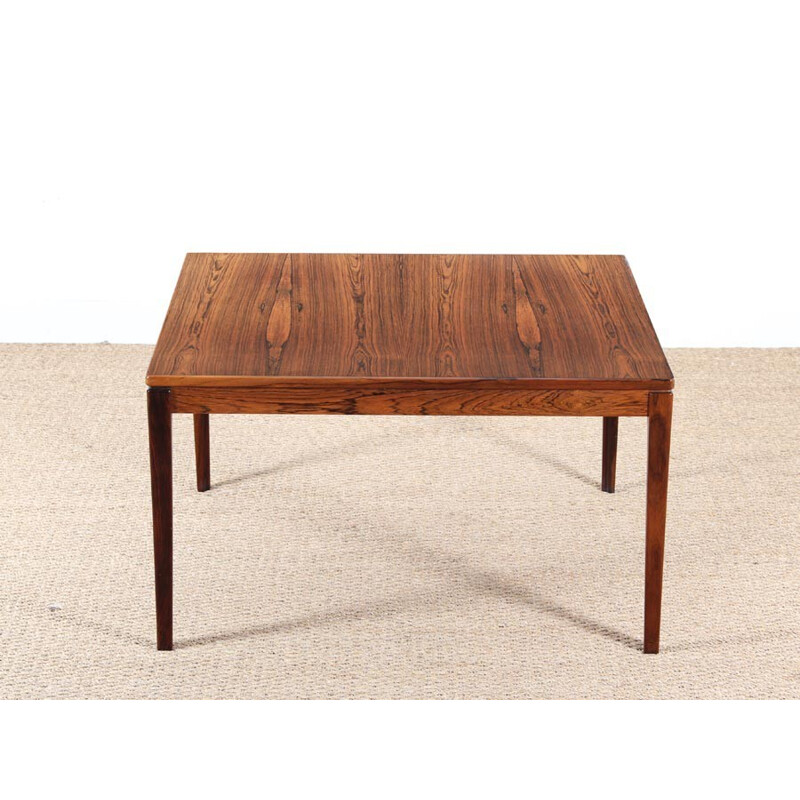 Scandinavian square coffee table in Rio rosewood, Colorado model, 1960