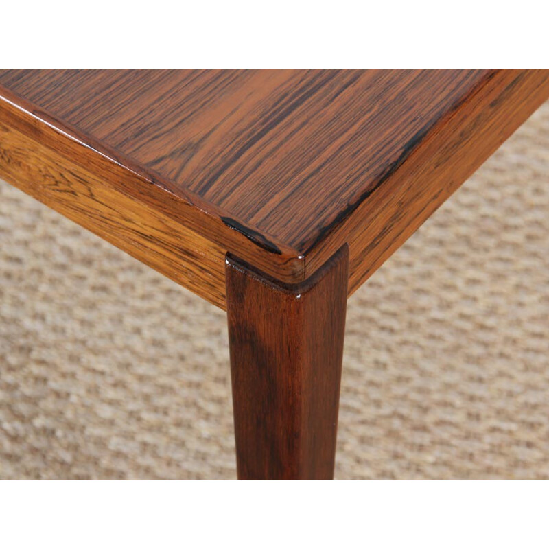 Scandinavian square coffee table in Rio rosewood, Colorado model, 1960