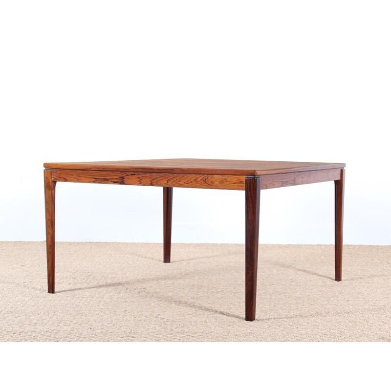 Scandinavian square coffee table in Rio rosewood, Colorado model, 1960