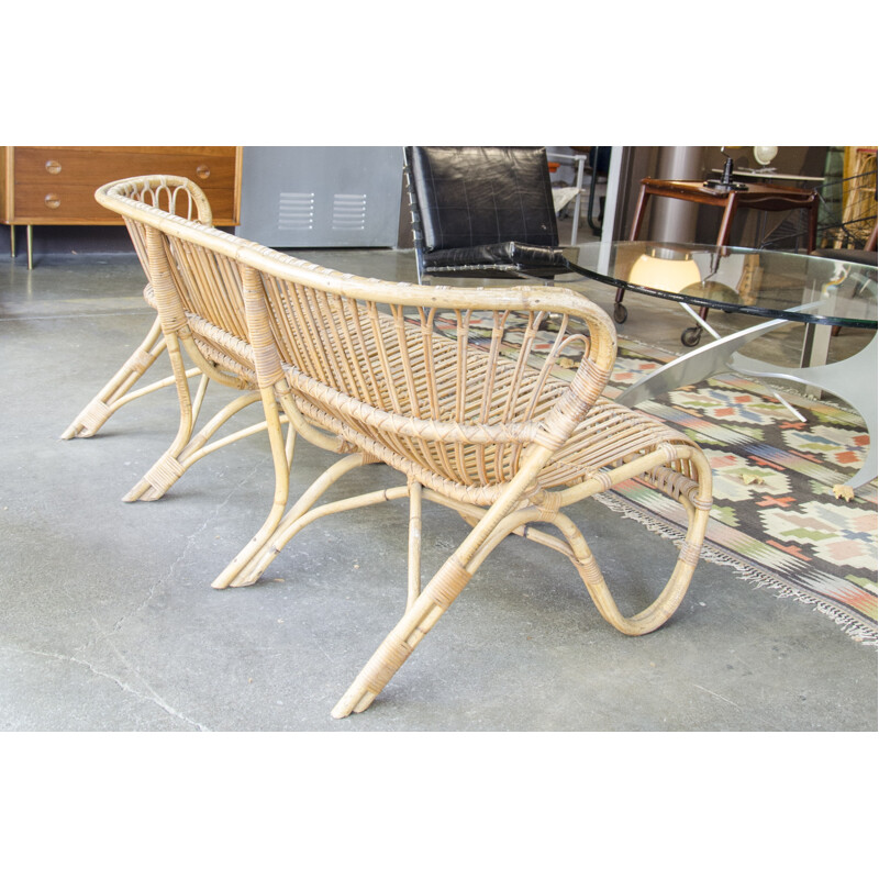 Vintage Bamboo and Cane Sofa by Viggo Boesen for E.V.A.Nissen & Co - 1950s