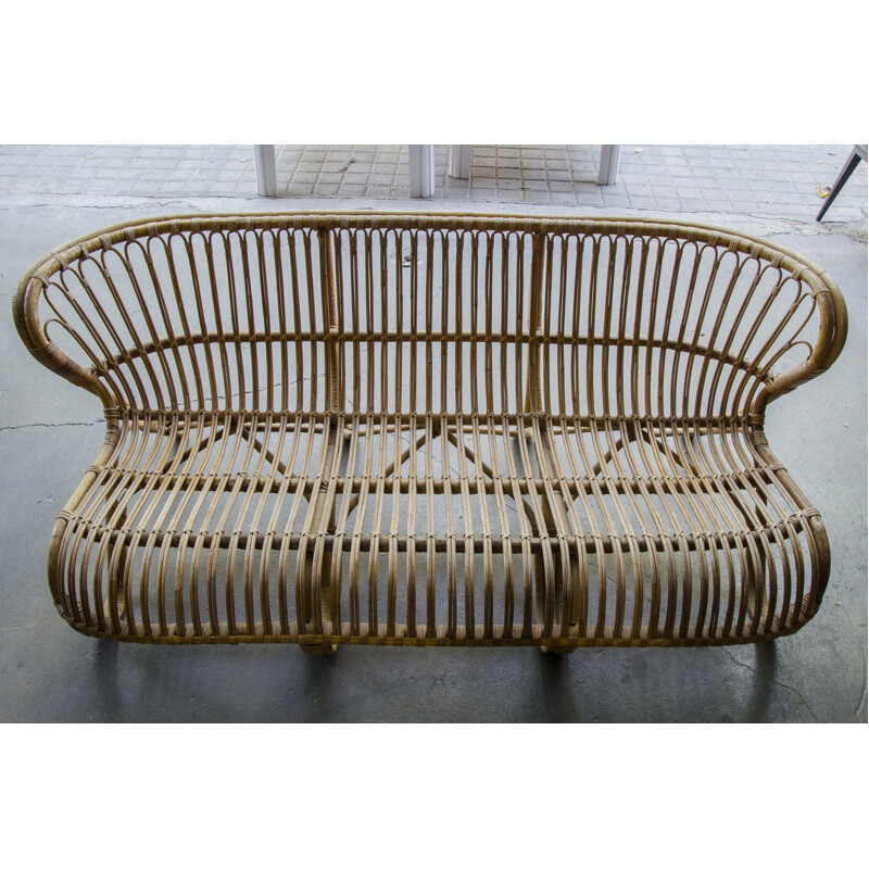 Vintage Bamboo and Cane Sofa by Viggo Boesen for E.V.A.Nissen & Co - 1950s