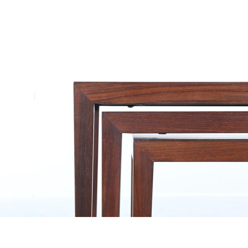 Suite of 3 Mahogany Nesting Tables by Severin Hansen - 1960s