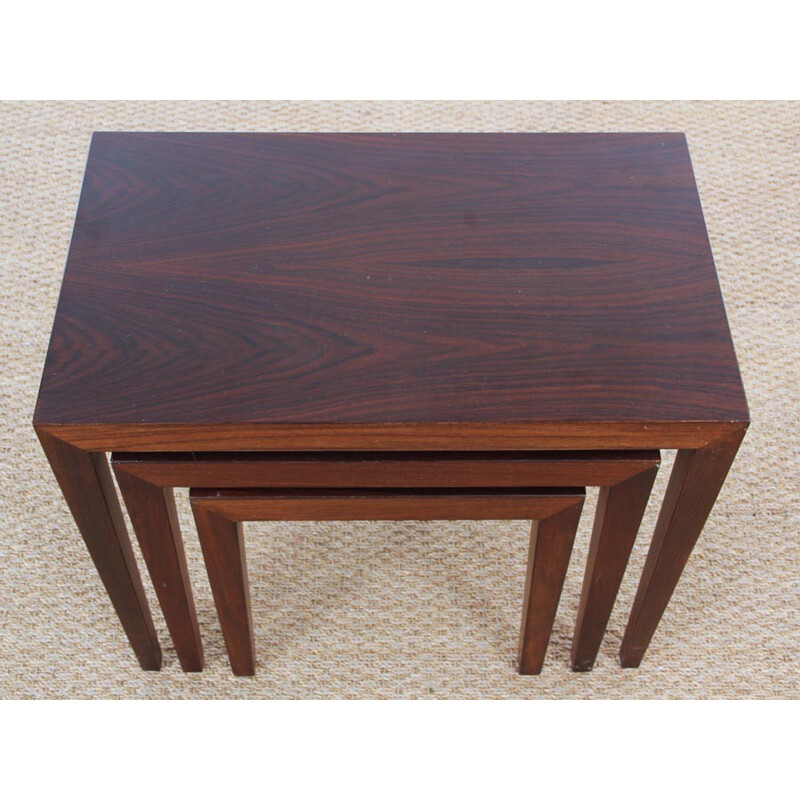 Suite of 3 Mahogany Nesting Tables by Severin Hansen - 1960s