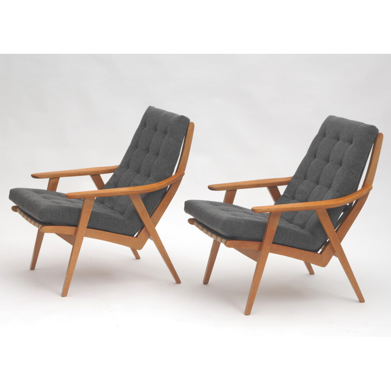 Set of 2 vintage armchairs - 1950s