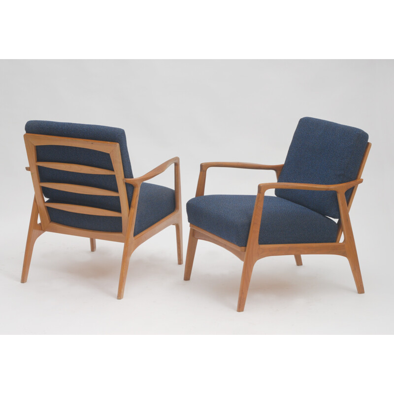 Set of 2 vintage armchairs by Dřevopodnik Holešov - 1960s