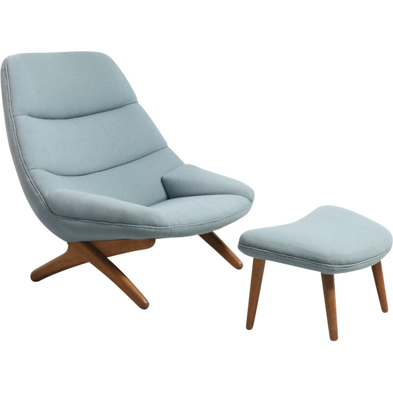 ML91 Armchair and ottoman vintage by Illum Wikkelso - 1960s