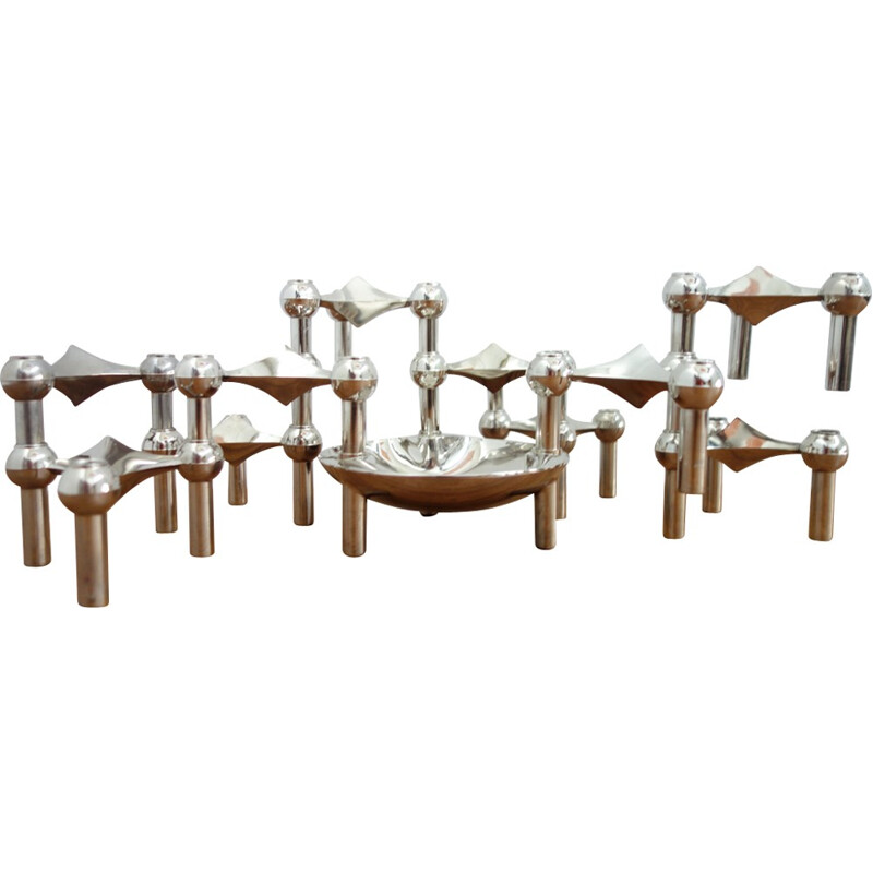 Set of 11 Candle holders by Ceasar Stoffi & Fritz Nagel for Nagel KG - 1970s