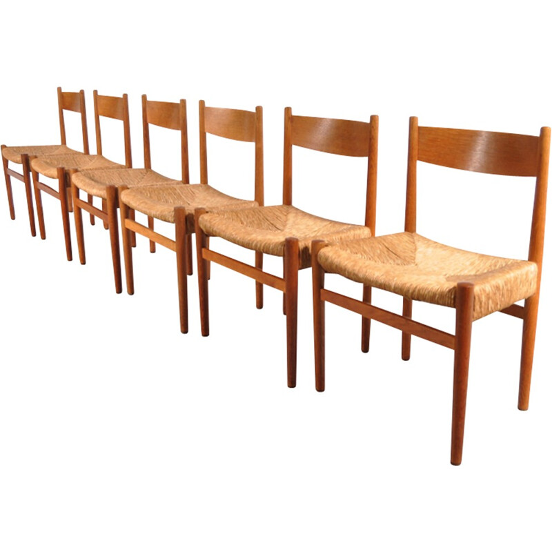 Set of 6 Dining Chairs vintage by Hans J. WEGNER - 1950s