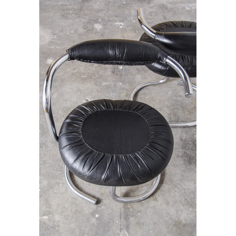 Set of 6 Cobra Chairs by Giotto Stoppino - 1970s