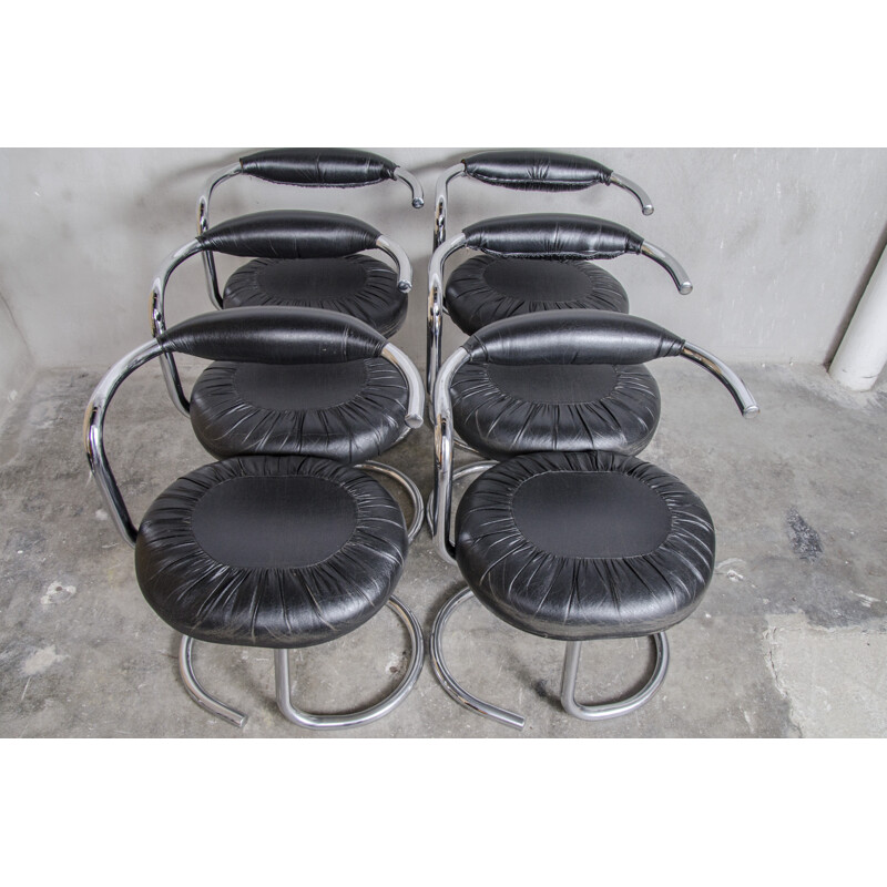 Set of 6 Cobra Chairs by Giotto Stoppino - 1970s